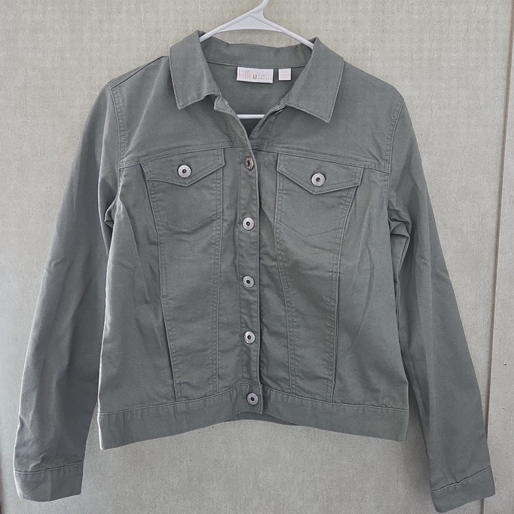 Belle by Kim Gravel Classic Jean Light Green Jacket Size XXS NWOT
